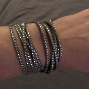 Set of Swarovski Slake suede wrap bracelets